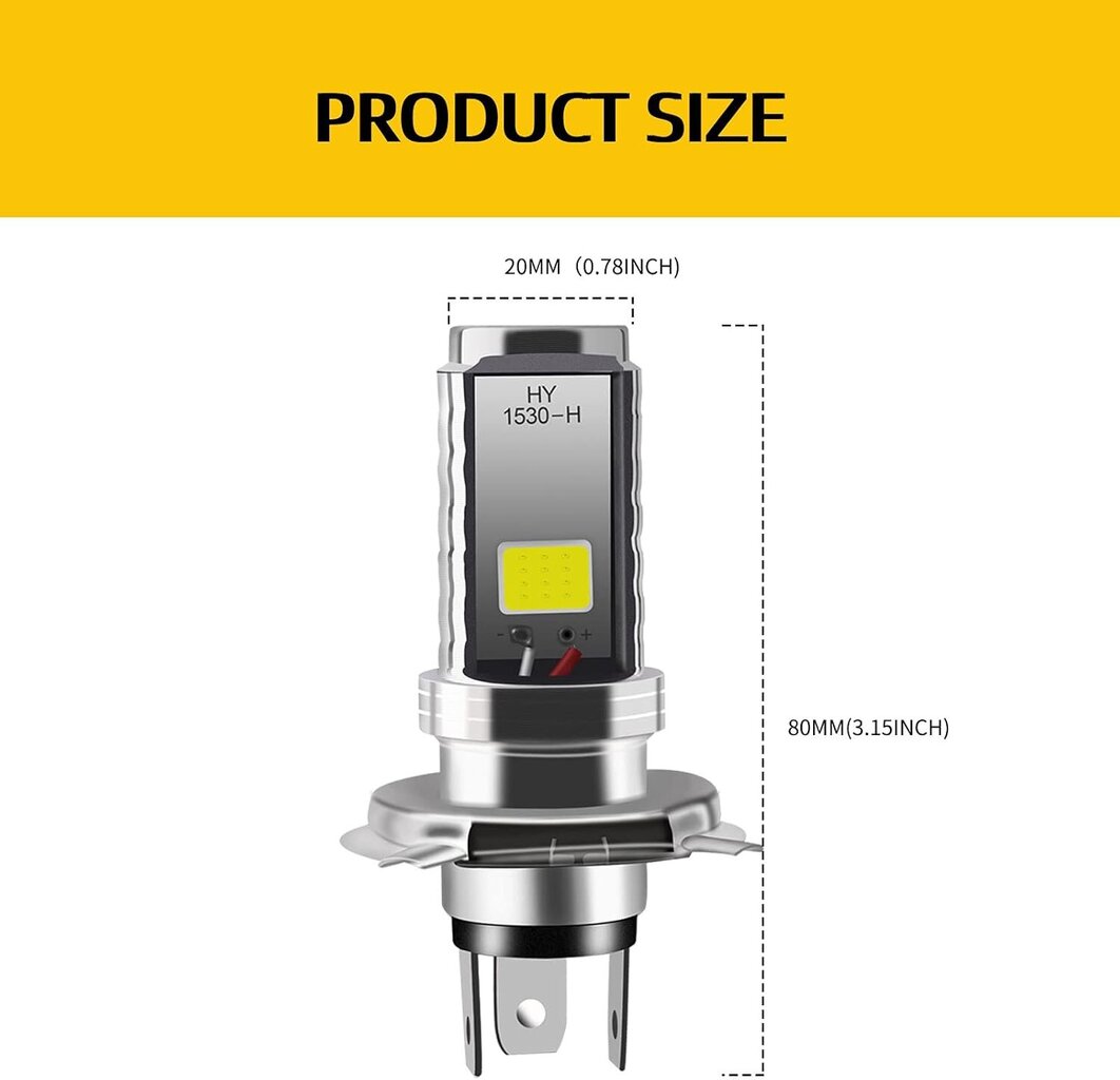 2kpl H4 LED-polttimot, 12V moottoripyörän/auton ajovalo, 12W COB-polttimot Ajovalon LED-polttimo kauko-/lähivaloajovaloihin, kauko-/lähivalot hinta ja tiedot | Polttimot | hobbyhall.fi