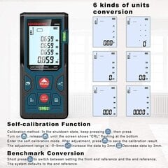 Digitaalinen laseretäisyysmittari, LM50 50 metrin digitaalinen lasermittari, pituus/pinta-ala/tilavuus/Pythagoran lause LCD-taustavalolla, IP54 (50 m) hinta ja tiedot | Digitaaliset valokuvakehykset | hobbyhall.fi