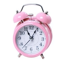 Herätyskello Twin Bell Silent Movement Metal Heavy Sleepers Herätyskello pöytäkoneelle Pink hinta ja tiedot | Kelloradiot ja herätyskellot | hobbyhall.fi