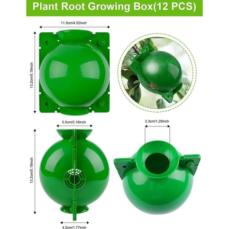Kasvien juurenkasvatuslaatikko 13,2 x 11,5 cm, 12 kpl Kasvien juurrutuslaite Korkeapaineinen levityspallo kasvitieteellinen siirtojuurenohjain (L) hinta ja tiedot | Puutarhatyökalut | hobbyhall.fi