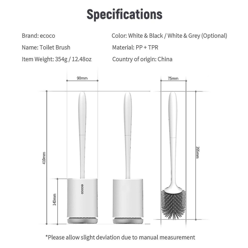 Ecoco wc-harja ja pidikesarja wc-kulhoharja Kylpyhuoneen ontto viemäripidike WC-istuin Pehmeä puhdistusharjasarja Caddylla hinta ja tiedot | WC-istuimen lisätarvikkeet | hobbyhall.fi