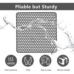 Silikoninen keittiön tiskialtaan suojamatto, ruostumattomasta teräksestä tai maalaistalon posliinista valmistettu pesuallas, 34 cm x 34 cm (harmaa) hinta ja tiedot | Keittiöallas- ja hanatarvikkeet | hobbyhall.fi