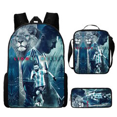 3kpl/sarja jalkapallotähti Lionel Messi reppu opiskelija koululaukku Y P2 Pencil Pouch P2 hinta ja tiedot | Tietokonelaukut | hobbyhall.fi