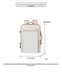 Lentokoneen matkustamoreppu 46x30x18 - 30L Käsimatkatavarat Matkalaukku Miesten Naisten Matkalaukut Kannettava Reppu 15,6 tuumaa USB-portilla töihin, kouluihin, beige hinta ja tiedot | Tietokonelaukut | hobbyhall.fi