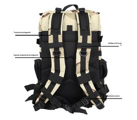 Taktiset sotilasreput 45L Molle Army Assault Reppu 3 päivän Bug Out Bag Retkeilyreppu, musta hinta ja tiedot | Tietokonelaukut | hobbyhall.fi