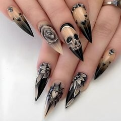 Halloween Skull Fake Nails Grandioose Nail Press on Nails hinta ja tiedot | Manikyyri- ja pedikyyritarvikkeet | hobbyhall.fi