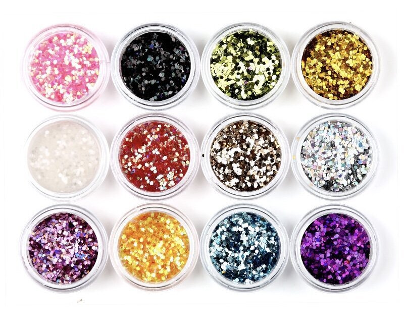 12-värinen kynsilakka glitter hinta ja tiedot | Manikyyri- ja pedikyyritarvikkeet | hobbyhall.fi