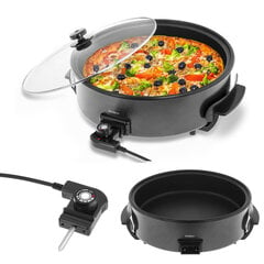 Tefloninen pizzapannu 40 cm, 1400W Bredeco, musta hinta ja tiedot | Lämmittimet | hobbyhall.fi