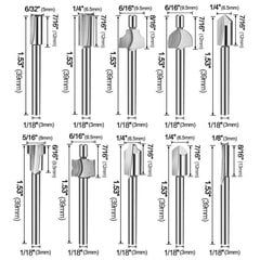 HSS-jyrsimen terät, 20kpl 3mm 1/8" HSS-jyrsimen terät Puuntyöstöleikkurit Lisävarustesarja Jyrsinterät pyörivään monitoimityökaluun Dremel Foredom Proxxon -pyörivää työkalua varten hinta ja tiedot | Jyrsimet | hobbyhall.fi