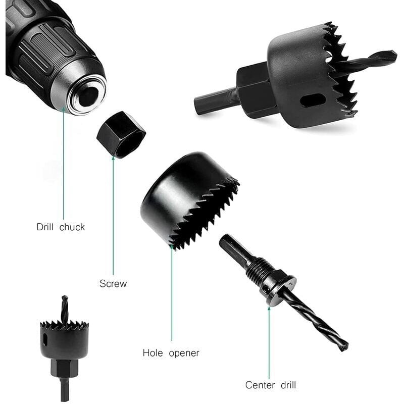 11 kpl 19-64 mm hiiliteräksinen bimetallireikäsahasarja, reikäsahasarja puulle, kipsilevylle ja levyille hinta ja tiedot | Sahat ja sirkkelit | hobbyhall.fi