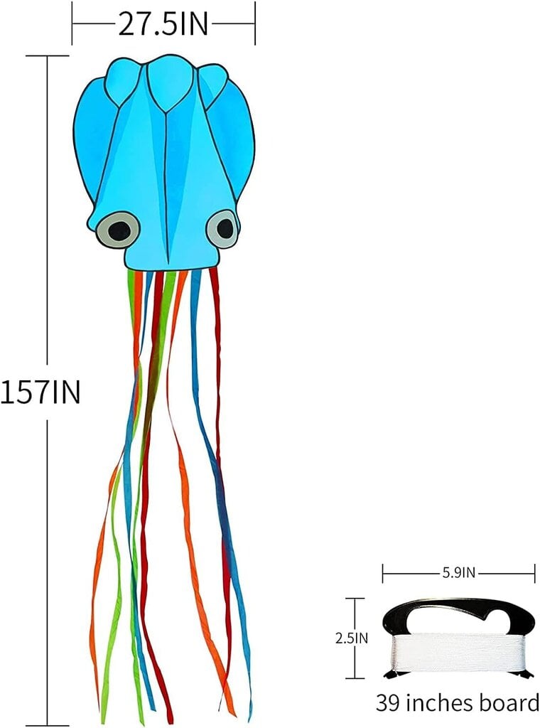 Octopus-leija lapsille ja aikuisille, Easy Flyer -leija pojille ja tytöille, ranta- ja kesälelu 100 metrin lentoköydellä ja spoolla hinta ja tiedot | Treenivälineet | hobbyhall.fi