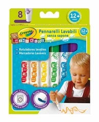 CRAYOLA MINIKIDS Pestävät Värimarkkerit, 8 Kpl hinta ja tiedot | Crayola Koulutarvikkeet | hobbyhall.fi