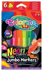 Neon huopakynät Jumbo COLORINO KIDS, 6 väriä hinta ja tiedot | Taide- ja askartelutarvikkeet | hobbyhall.fi