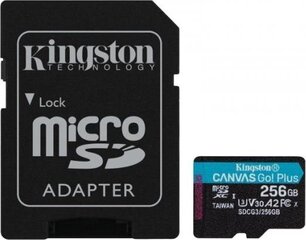 Kingston microSD Canvas Go! Plus 256 GB, hinta ja tiedot | Kingston Puhelimet, älylaitteet ja kamerat | hobbyhall.fi