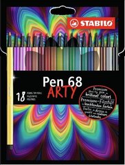 STABILO Huopakynät, Pen 68, ARTY, 18 väriä hinta ja tiedot | Taide- ja askartelutarvikkeet | hobbyhall.fi