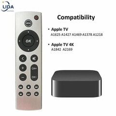 Universaali korvaava kaukosäädin sopii Apple TV:n kaukosäätimeen 4k/ HD A2169 A1842 A1625 A1427 A1469 A1378 A1218 ilman ääntä [DB] Apple TV:lle hinta ja tiedot | TV-lisätarvikkeet | hobbyhall.fi