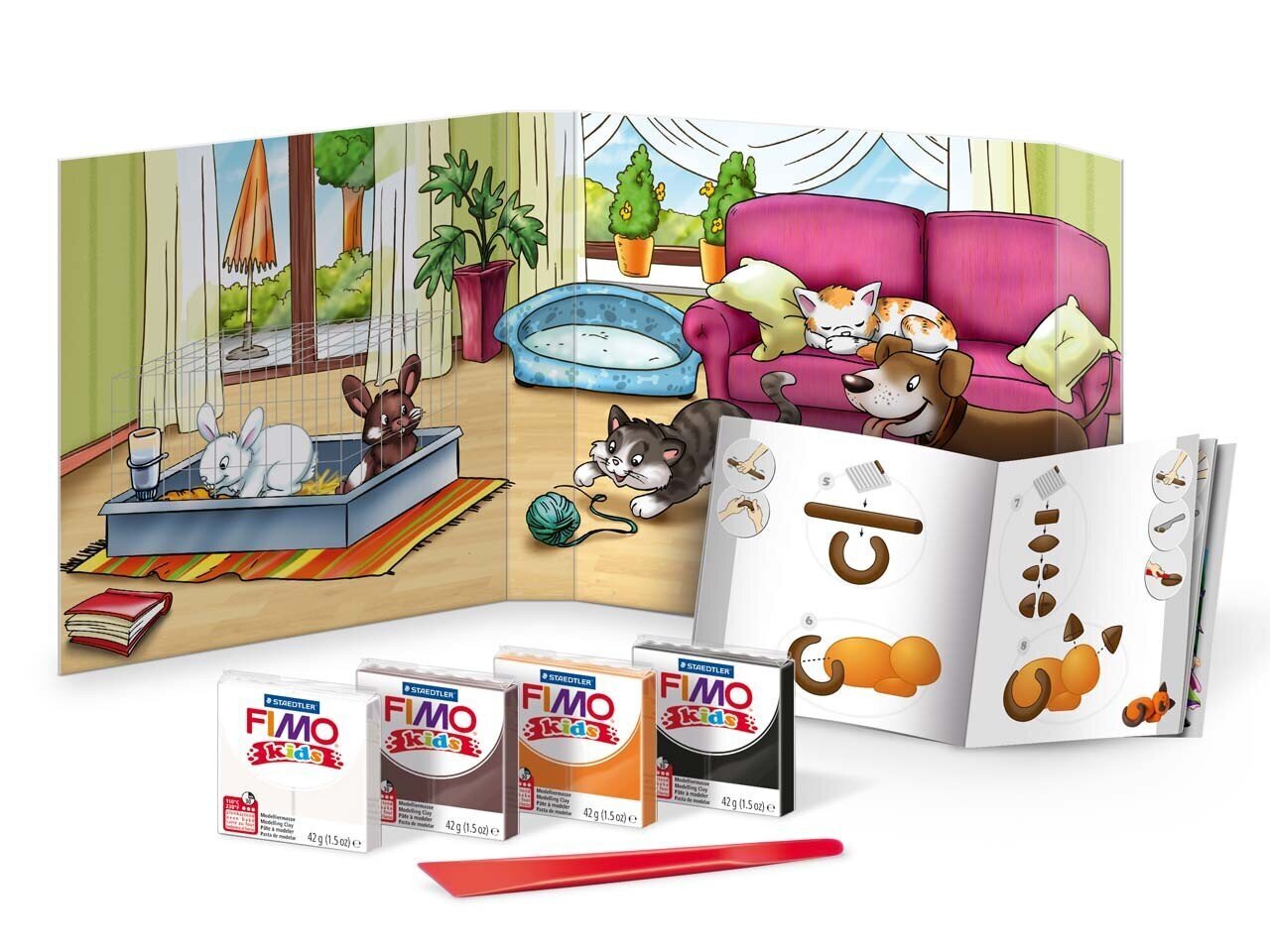 Muovailusavi Kids -setti Lemmikit 4 kpl/pk Fimo 42g /5 hinta ja tiedot | Taide- ja askartelutarvikkeet | hobbyhall.fi