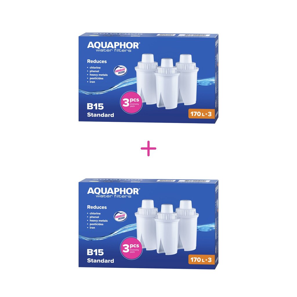 Kannusuodatin Aquaphor B100-15 (B15) pakkaus 6 kpl hinta ja tiedot | Veden suodatinkannut ja suodattimet | hobbyhall.fi