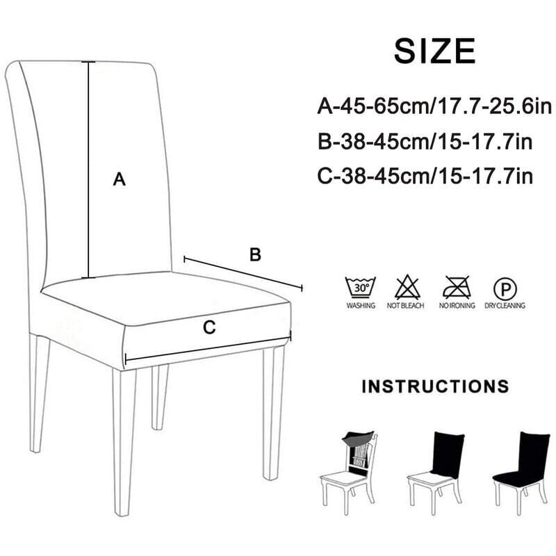 Ruokailutuolin päälliset 4 kpl, lyhyt irrotettava ruokapöydän tuolin suojapäällinen, säädettävä ja irrotettava ruokasaliin, hotelliin, seremoniaan, hääjuhliin hinta ja tiedot | Istuinsuojat | hobbyhall.fi