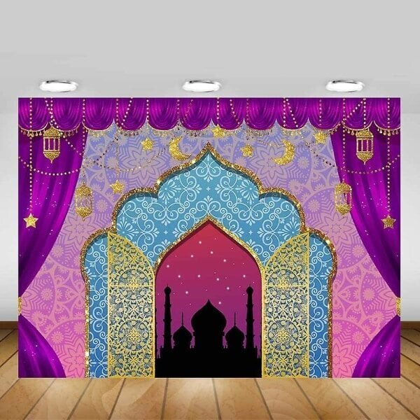 Aladdin Taustakuvaus Arabialainen Marokon yöt Syntymäpäiväjuhla Magic Spirit Intialainen Luksusvalokuva Tausta Prinsessa Baby Shower Vinyyli 7x5ft Pho hinta ja tiedot | Lastenhuoneen valokuvatapetit | hobbyhall.fi