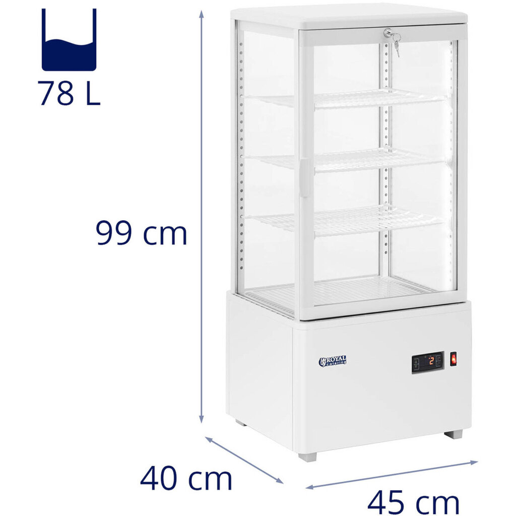 Jäähdytysvitriini lasilla 78 l, valkoinen hinta ja tiedot | Pakastimet | hobbyhall.fi