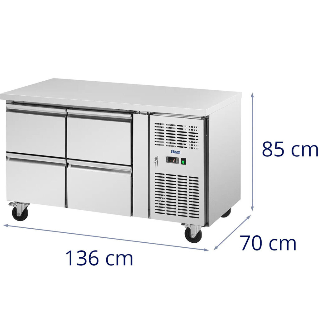 Gastronominen jäähdytyspöytä, 4 laatikkoa, 280 l, 136 x 70 x 85 cm hinta ja tiedot | Pakastimet | hobbyhall.fi