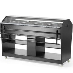 Lämmitettävä buffet-astia valaistuksella ja 4 GN 1/1 astialla hinta ja tiedot | Vitriinit | hobbyhall.fi