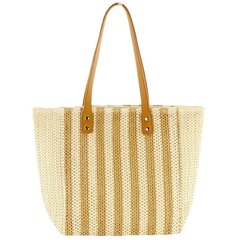 Straw Tote Stripes -rantalaukku, jossa suuri vetoketjullinen naisten kudottu käsilaukku hinta ja tiedot | Naisten laukut | hobbyhall.fi