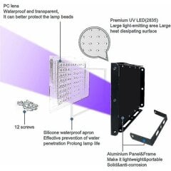 2kpl 100w UV Led Floodlight Blacklight Ip65 vedenpitävä, ultravioletti led-lamppu, tehostevalo akvaarioon, juhliin, neonmaalaus, loisteputkijuliste, hinta ja tiedot | Matkalaukut ja matkakassit | hobbyhall.fi