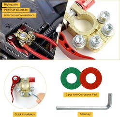 Akun liitinliittimet 12V/24V Akun liitinliittimet Positiivinen ja negatiivinen liitin korroosionestolevyillä ja kuusiokoloavain autorekka-ajoneuvoveneille -2 kpl hinta ja tiedot | Lisätarvikkeet autoiluun | hobbyhall.fi