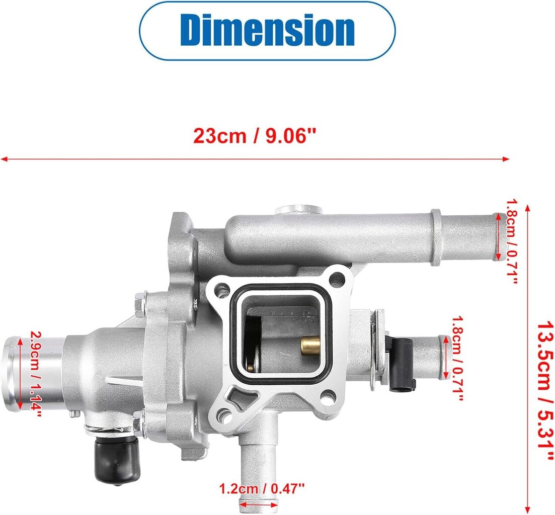 Moottorin jäähdytysnesteen termostaattikotelo, joka on yhteensopiva vuosien 2011-2016 Chevy Cruzen, 2012-2018 Chevy Sonicin, 2013-2018 Chevy Traxin kanssa - Korvaa 25199824, 25192228, 902-0383,15-84. hinta ja tiedot | Lisätarvikkeet autoiluun | hobbyhall.fi