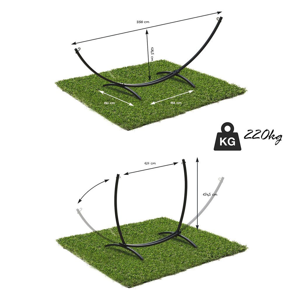 Metallinen teline 2in1 riippumatolla ja tuolilla kaina ir informacija | Aurinkotuolit | hobbyhall.fi