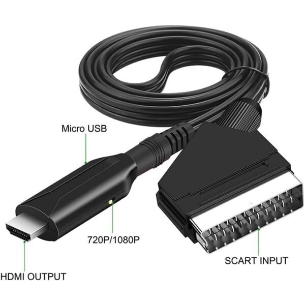 Scart-HDMI-muunnin, all-in-one SCART-HDMI-sovitin, 1080P hinta ja tiedot | TV- ja FM-vastaanottimet, videokaappauskortit | hobbyhall.fi