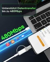 Apple-USB-C-sovitin, 2-pakkainen Apple-USB-C-sovitin, sopii iPhone 16/16 Pro/16 Pro Max/16 Plus/iPhone 15/iPhone 15 Pro, Galaxy S24/S23, iPad, ei sovellu Applen audiolle /OTG hinta ja tiedot | TV- ja FM-vastaanottimet, videokaappauskortit | hobbyhall.fi