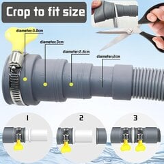 Pyykinpesukoneen letku, sopii 4 liitäntäkokoon, astianpesukoneen letkun jatko, astianpesukoneen letku pesukoneille, astianpesukoneille ja kuivausrumpuille (1,5 M) hinta ja tiedot | Keittiökalusteiden lisätarvikkeet | hobbyhall.fi