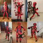 Deadpool-asu Supersankari Cosplay-asut Supersankari Lasten Bodysuit 3D-tyyli Halloween Cosplay-asut Miekkalaukku 6 6 6 hinta ja tiedot | Lastenhuoneen kaapit | hobbyhall.fi