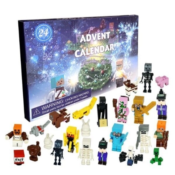 Minecraft Advent Calendar Joulun lähtölaskenta -lelusarja, lahjaidea seikkailuihin laskemiseen päivittäisten keräilyyllätysten kera hinta ja tiedot | Muut urheiluvälineet | hobbyhall.fi