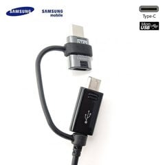 Samsung EP-DG950 USB 2in1 Combo Type-C & Micro USB -data- ja laturikaapeli 1,2 m musta (OEM) hinta ja tiedot | Adapterit | hobbyhall.fi