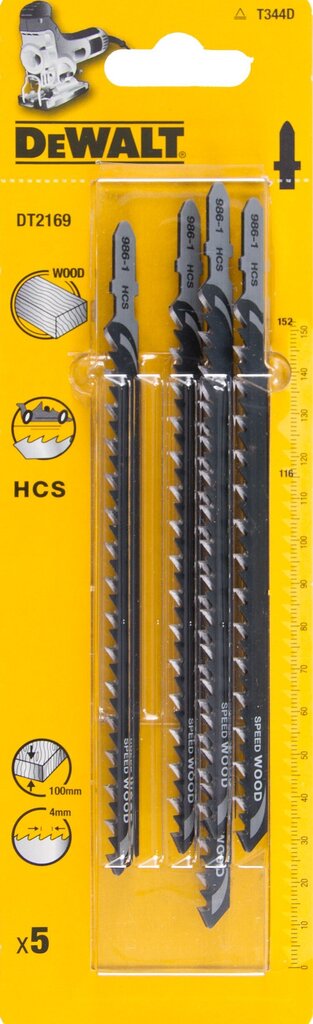 Pistosahan terä Dewalt HCS152x116mm - DT2169, 5 kpl. hinta ja tiedot | Käsityökalut | hobbyhall.fi