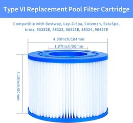 VI-altaan vaihtosuodatinpatruunat Bestway Flowclearille Bestway VI -allassuodattimille, (4 kpl) hinta ja tiedot | Uima-allastarvikkeet | hobbyhall.fi