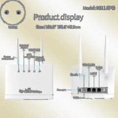 Langaton / 5G-reititin SIM-korttipaikalla - R311pro (EU-pistoke) 300 Mbps hinta ja tiedot | Reitittimet ja modeemit | hobbyhall.fi