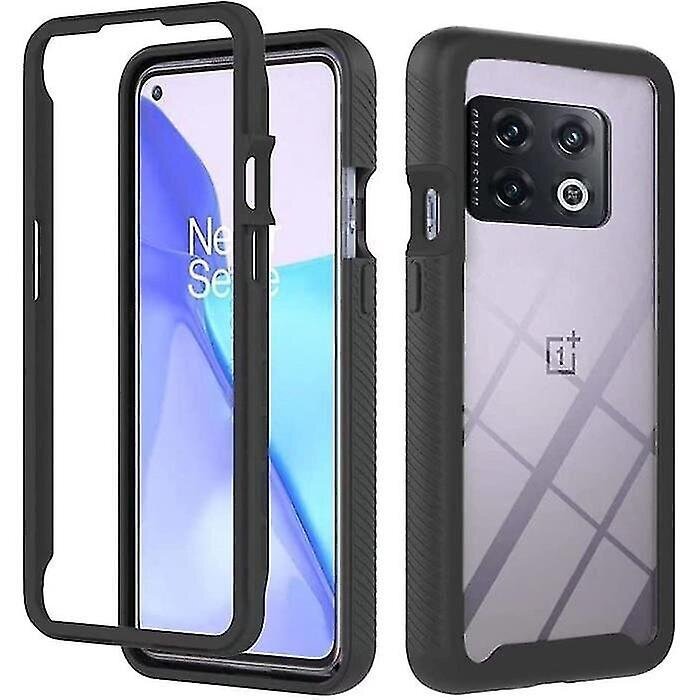 Oneplus 10 Pro 5g Full Case Hybrid Double Layer Iskunkestävä 360 Läpinäkyvä Silikoni PC + Tpu Black P hinta ja tiedot | Puhelimen kuoret ja kotelot | hobbyhall.fi