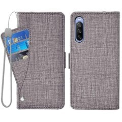 Sony Xperia 10 Iii 5G Denim Swivel Wallet Grey -lompakkoon hinta ja tiedot | Puhelimen kuoret ja kotelot | hobbyhall.fi