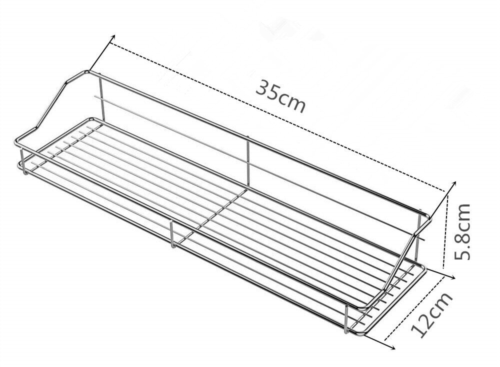 Suihku Caddy Basket Hylly Kylpyhuone Järjestäjä Keittiö Mausteteline SUS304 Ruostumaton teräs - Ei porausta hinta ja tiedot | Varastohyllyt | hobbyhall.fi