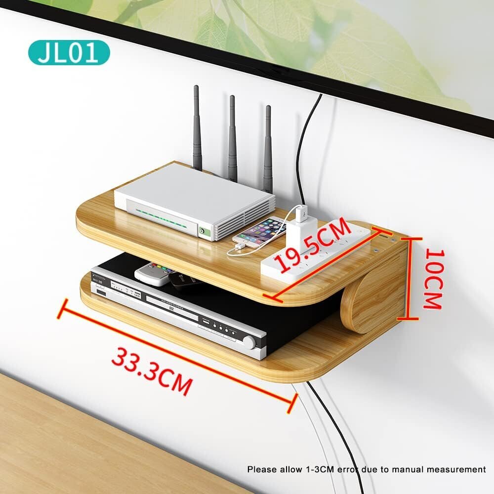WiFi-reitittimen säilytyslaatikko Kelluvat hyllyt TV-soittimen seinäteline Monikerroksinen kaapelinhallintahylly seinäkoristeluun (ji01, Cherry Wood) hinta ja tiedot | Varastohyllyt | hobbyhall.fi
