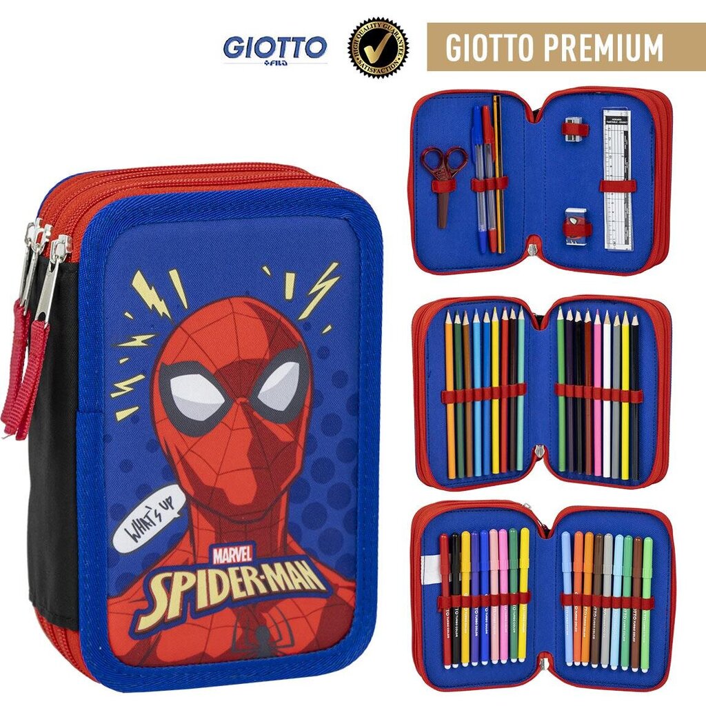 Kolmiosainen penaali lisävarusteilla Spiderman hinta ja tiedot | Penaalit | hobbyhall.fi