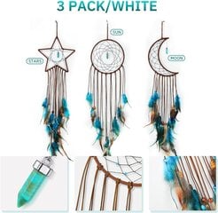 3 kpl Dream Catcher Star Sun Moon Design Perinteinen käsintehty design seinälle ripustettavaan kodin sisustukseen (tummansininen) hinta ja tiedot | Sisustuspaneelit | hobbyhall.fi