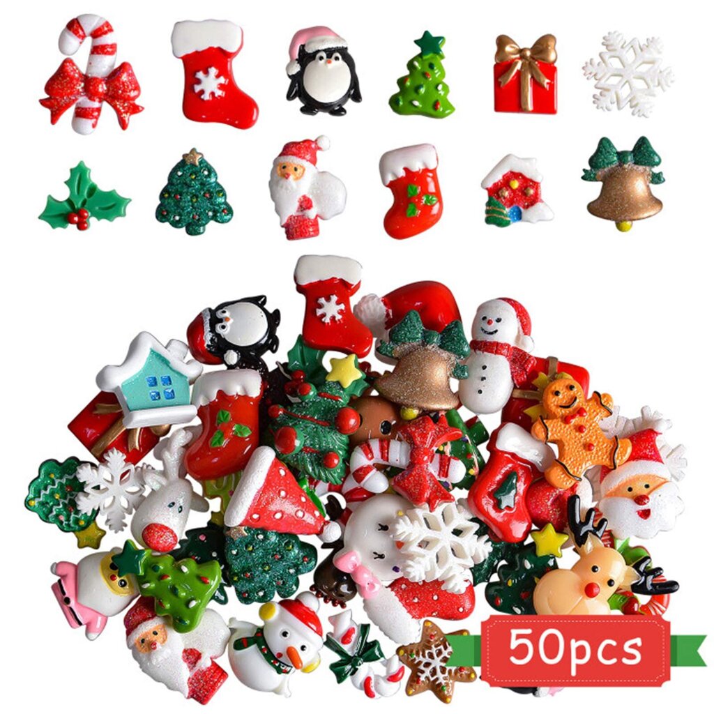 Resin Flatback Xmas Koristeet Joulupukki Lumiukko Tree Bell Resin Charms koristelu hinta ja tiedot | Joulukoristeet | hobbyhall.fi