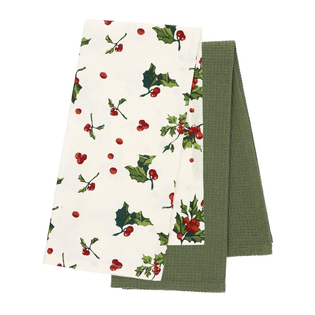 Keittiöpyyhesetti Holly oksilla, 2*45x65 cm hinta ja tiedot | Keittiötekstiilit | hobbyhall.fi