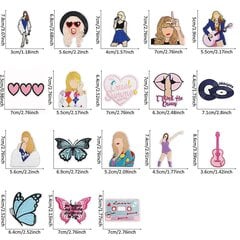 18kpl Taylor Swift Kirjonta Iron on Patches, DIY Sew Applique Repair Patch, Sew On / Iron On Patch takit, farkut, housut, reppu, vaatteet hinta ja tiedot | Koristeet ja tarrat | hobbyhall.fi